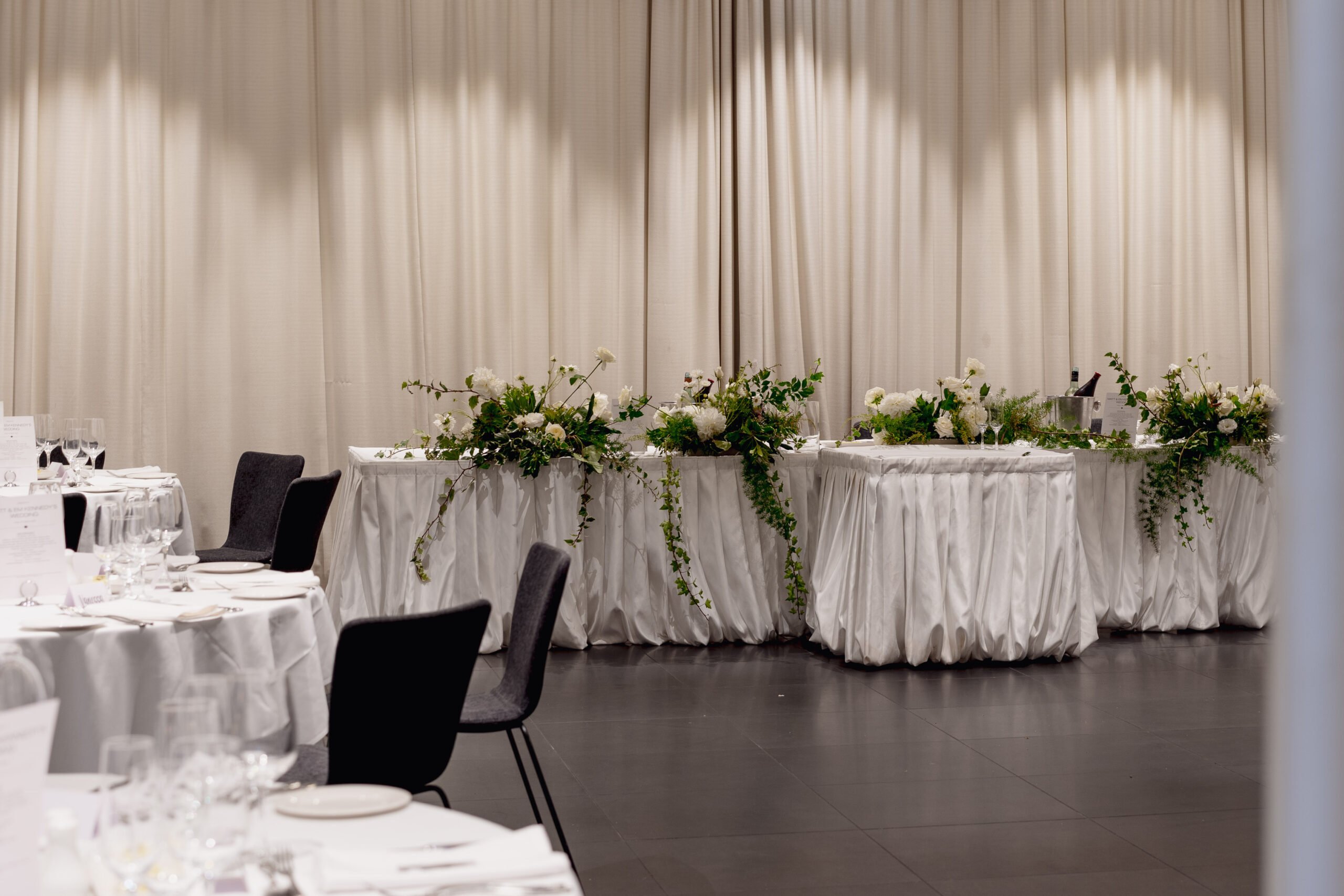 Bridal table with greenery