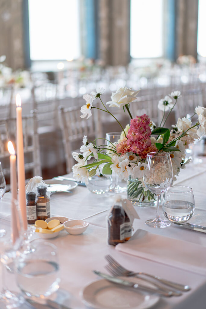 Fresh flowers and candles