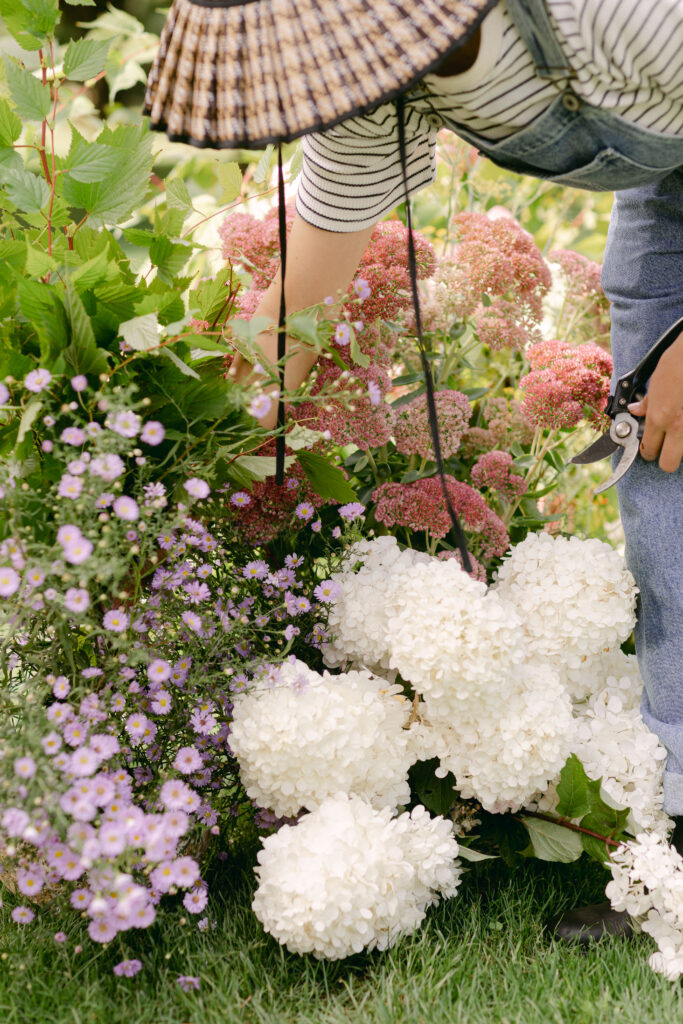 Large seasonal floral installation designed for a wedding at Lavandula Farm.