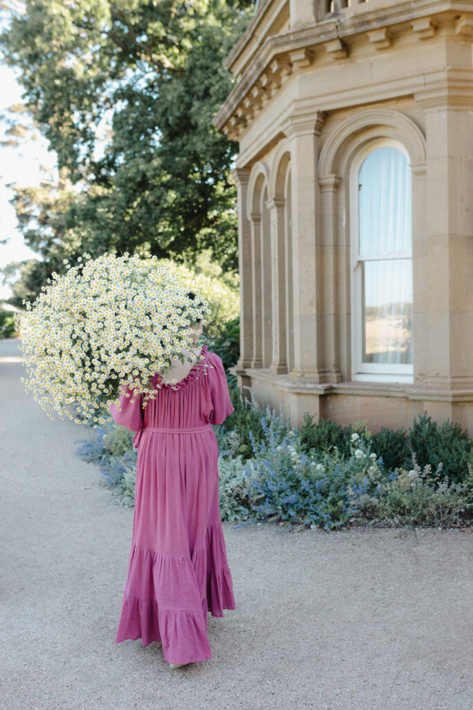 Florist holding flowers